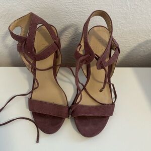 Purple lace up heels